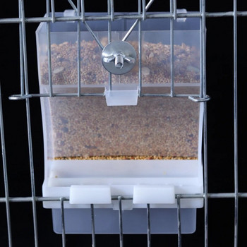 Αφαιρούμενος τροφοδότης Pet Bird Container Parrot Hanging Automatic Feeder Bird Feeder Κρεμαστό τροφοδότη κλουβιού