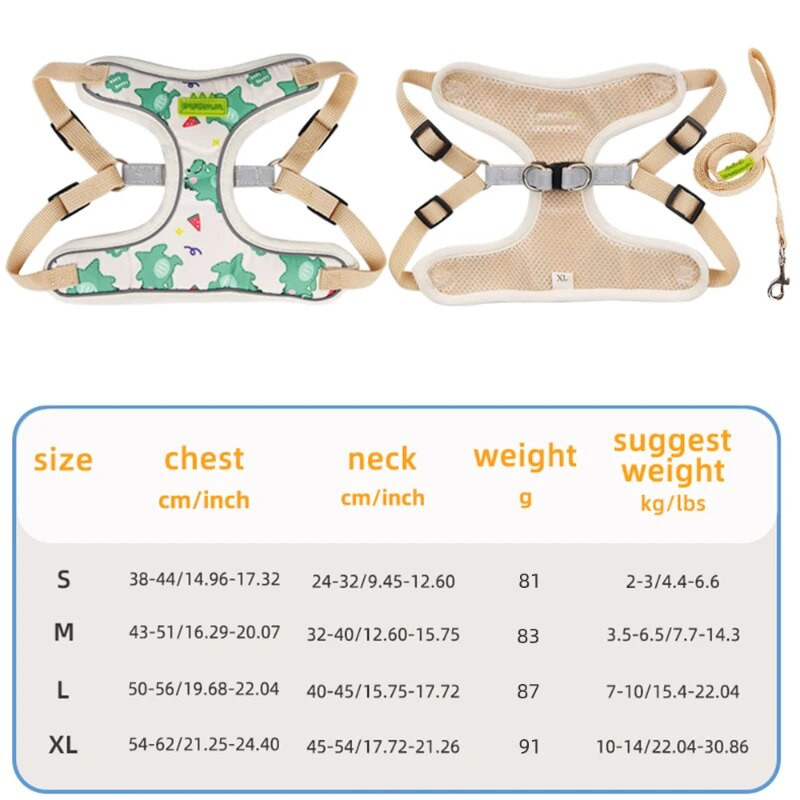 Aranyos kölyök hám póráz készlet kis közepes kutyáknak macska fényvisszaverő mellény francia bulldog chihuahua uszkár hám kutyatartozékok