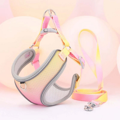 Reflektirajući pojas za kućne ljubimce, remen za pse, uzica, gradijent boje, podesivi pojas, prsluk, ogrlice za male srednje pse, oprema za boravak na otvorenom
