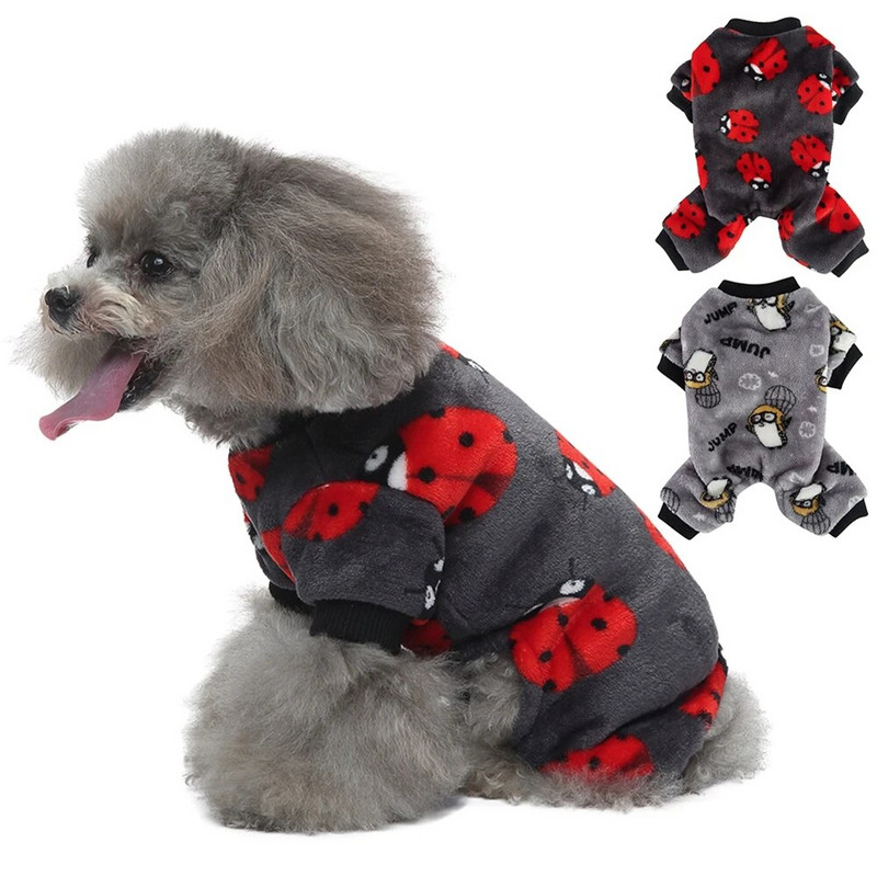 Šilti žieminiai šunų pižamos drabužiai naminiams gyvūnėliams mažiems šunims kačių pižamos šunų kombinezonai vidutinio dydžio šunims miegoti drabužiai