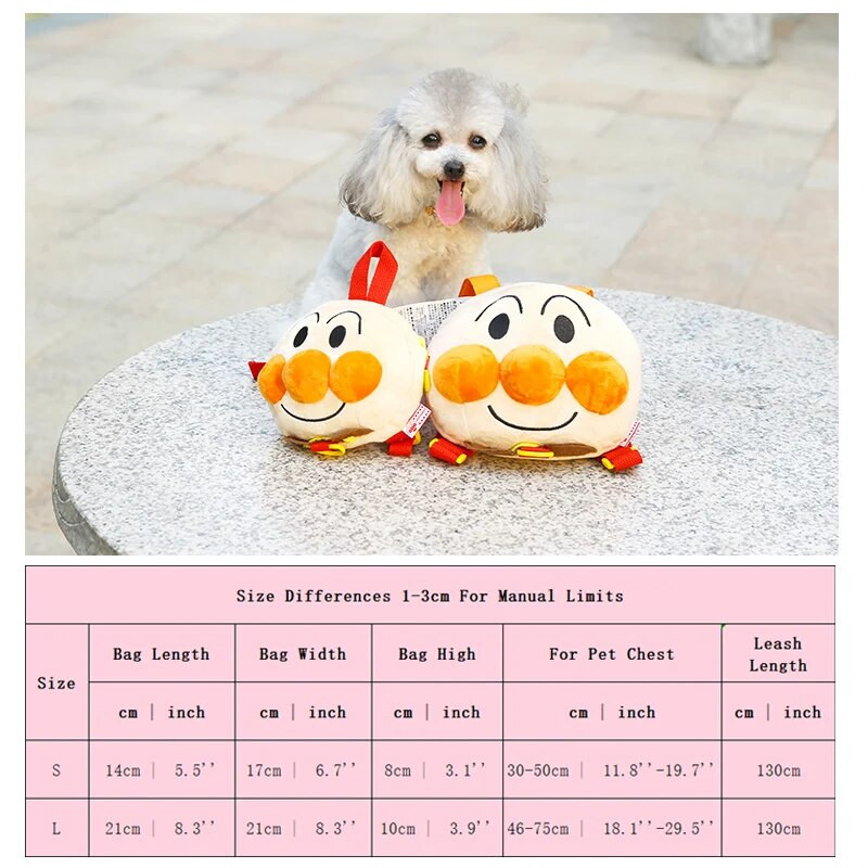 Harnaș de rucsac pentru câini drăguț din desene animate Cărucior pentru geanți de școală în aer liber Set de călătorie cu lesă pentru animale mici și mijlocii Articole pentru guler pentru animale de companie