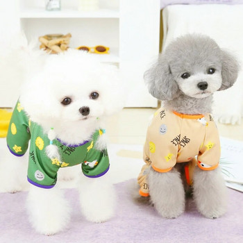 Ρούχα για σκύλους κατοικίδιων ζώων Onesie Μαλακά ζεστά ρούχα για σκύλους Μόδα για κουτάβι Λεπτές πιτζάμες Χαριτωμένη στάμπα φόρμες γάτας Ρούχα για κατοικίδια Ρούχα για παλτό για σκύλους