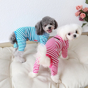 Ρούχα για σκύλους ρίγες φόρμες για κατοικίδια γάτα για σκύλους βαμβακερό φθινοπωρινό χειμερινό παλτό Λεπτά ζεστά ρούχα για σκύλους Φούτερ για κουτάβι Pet Chihuahua πιτζάμες