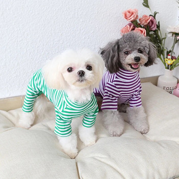 Ρούχα για σκύλους ρίγες φόρμες για κατοικίδια γάτα για σκύλους βαμβακερό φθινοπωρινό χειμερινό παλτό Λεπτά ζεστά ρούχα για σκύλους Φούτερ για κουτάβι Pet Chihuahua πιτζάμες