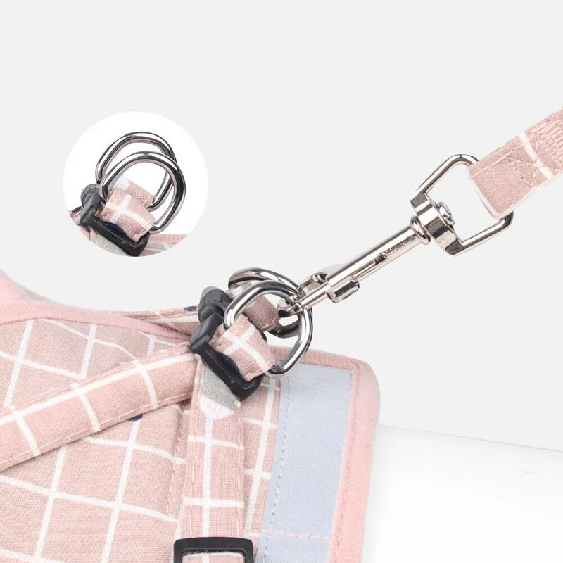 Kutya mellény mellkasi heveder pórázzal Fényvisszaverő légáteresztő macska kutya mellkasi hám Aranyos nyomtatott kényelmes hálós kisállat vontató póráz