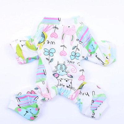 Mažas Šuo Katė Gėlėtas Kombinezonas Pižamos Marškinėliai Pet Puppy Naktiniai marškinėliai Šunims Katės Mažos Vidutinės