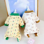 Rudeniniai naminių šunų kombinezonai Prabangūs rūbai šuniui Šilti Minkšti šuniukų pižamos Mieli spausdinti kačių kombinezonai Naminių gyvūnėlių sportiniai kostiumai Čihuahua šunų drabužiai