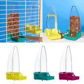 Papagájetető madárvíz-adagoló doboz, szivárgásmentes, automatikusan áramló madarak tápláléktartálya Könnyen telepíthető kisállat madarak ketrectartozékai B03E