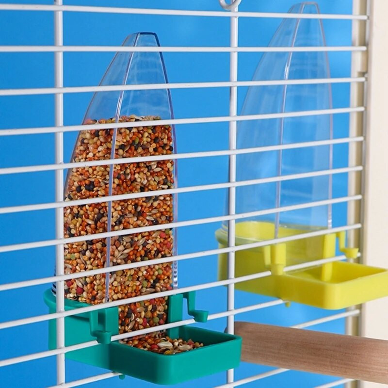 Papagájetető madárvíz-adagoló doboz, szivárgásmentes, automatikusan áramló madarak tápláléktartálya Könnyen telepíthető kisállat madarak ketrectartozékai B03E