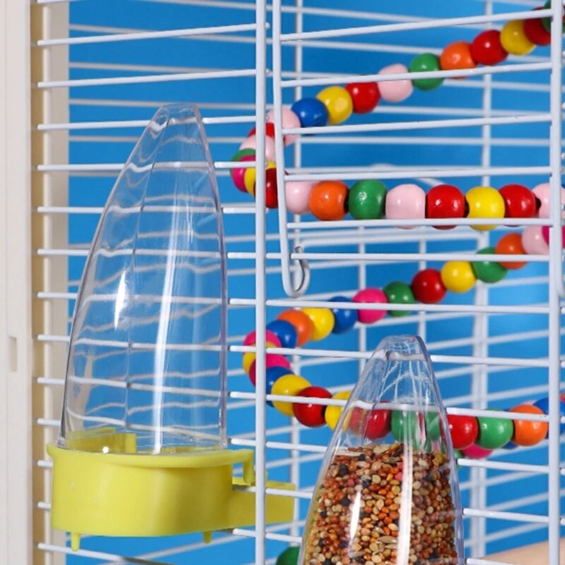 Papagájetető madárvíz-adagoló doboz, szivárgásmentes, automatikusan áramló madarak tápláléktartálya Könnyen telepíthető kisállat madarak ketrectartozékai B03E