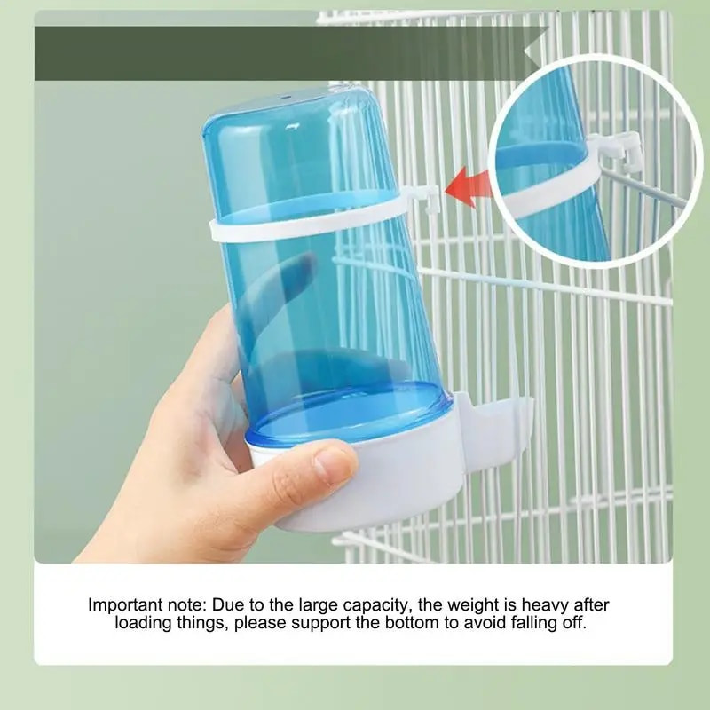 415 ml Parakeet vandens dozatorius, automatinis paukščių tiektuvas, didelės talpos naminių gyvūnėlių šėrimo reikmenys, skirti meilės paukščiams, papūgoms papūgoms paukščiams