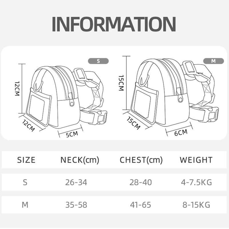 Asmeniniai šunų diržai su užkandžių krepšiu mažiems šunims Shiba Inu Corgi Self kuprinė Reguliuojami naminių gyvūnėlių diržai lauko reikmenys