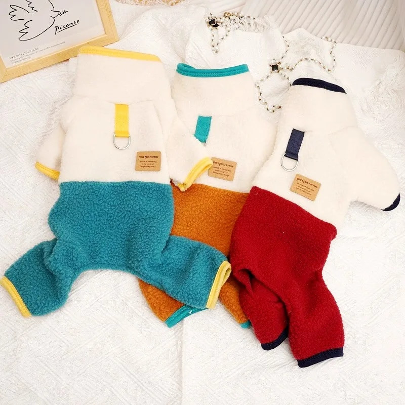Kombinezon za pse od flisa Kombinezon za pse Zimski topli kombinezon za štene Modna pidžama za mačke Slatka mekana odjeća za mačiće Odjeća za čivavu
