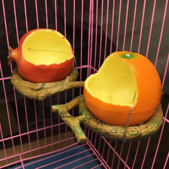 1 ΤΕΜ Μπολ τροφοδοσίας παπαγάλου με θήκη για σφιγκτήρα Δημιουργικό σχήμα φρούτων Pet Birds Τροφή Πιάτο παπαγάλοι Αξεσουάρ κλουβιού Τροφοδότης ποτών