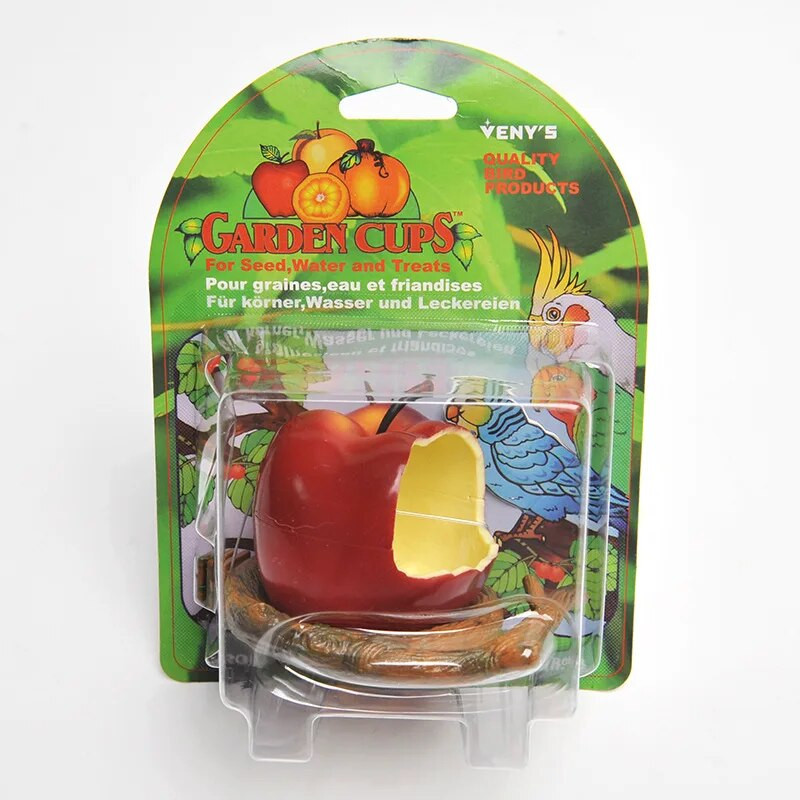 1 DB Papagáj etetőtál bilincstartóval Kreatív Gyümölcsforma Kisállat madarak Étel edény Papagájok Ketrec Kiegészítők Itató etető