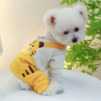 1PC Pet Apparel Dog Есенни и зимни удебелени панталони с презрамки на четири крака с вътрешна част и катарама за шнур за малко средно куче