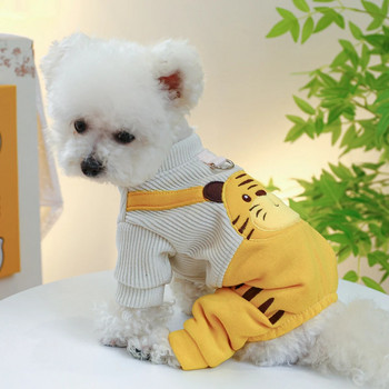 1 ΤΕΜ. Pet Apparel Dog Φθινοπωρινό και Χειμώνα Παχύ παντελόνι με τετράποδα λουράκι με εσωτερικό με αγκράφα με κορδόνι για μικρό μεσαίο σκύλο