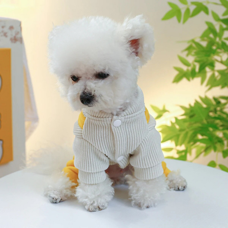 1 db kisállatruházati kutya őszi és téli vastagított, négylábú pántos nadrág belsővel, húzózsinóros csattal kis közepes kutyának