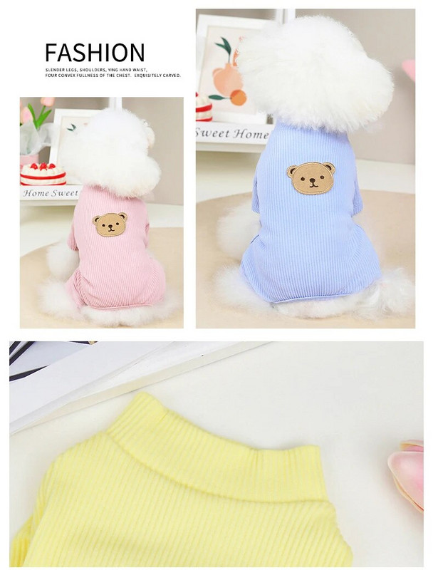 Pavasariniai ir rudeniniai drabužiai šunims apatiniai kombinezonai naminiams gyvūnėliams rūbai juostelės keturkojų namų apyvokos drabužiai mažiems šunims augintiniams pižamos