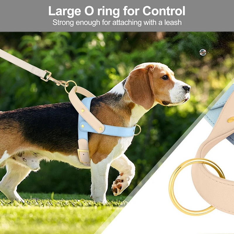Kožený postroj pre psov, bez ťahania, postroje pre psov, vesta, mäkká vesta na venčenie domácich zvierat, pevná pre malé, stredné, veľké psy, mops, pitbull