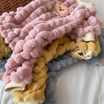 Χαριτωμένα ζεστά ρούχα για κατοικίδια για σκύλους Γάτες Fleece Jumpsuit Πιτζάμες για σκύλους Φθινοπωρινά ρούχα για χειμερινές γάτες για μικρό σκύλο Chihuahua Yorkie