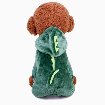 Φλις φόρμες για σκύλους Φθινοπωρινά χειμερινά ρούχα για μικρά σκυλιά Cartoon Dinosaur Dress Up Στολή για κατοικίδια Chihuahua Yorkie πιτζάμες
