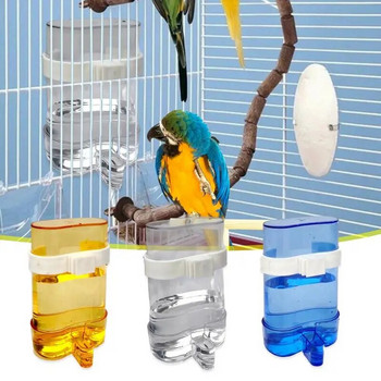 Прозрачна автоматична хранилка за птици, купа с вода, непропусклива, аксесоари за клетка за домашни любимци с щипка за папагали, чинки, корели, папагали