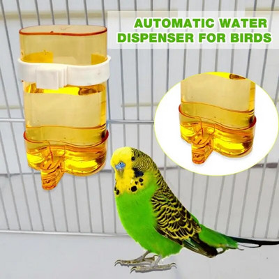 Läbipaistev automaatne linnusöötja veekauss Lekkekindel lemmikloomapuuritarvikud koos klambriga papagoide jaoks Vindid, kukeseened, papagoid