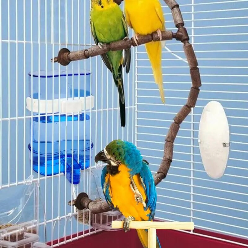 Skaidrus automatinis paukščių lesytuvas vandens dubuo Neperšlampamas naminių gyvūnėlių narvelių priedai su segtuku, skirta papūgoms Kikiliams Paprastieji papūgai