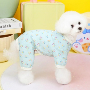 Ανοιξιάτικες φόρμες για σκύλους μόδας εκτύπωσης για σκύλους κατοικίδιων ζώων Onesie Ρούχα Ζεστές μαλακές πιτζάμες για κουτάβι Χαριτωμένα σχέδια λουλουδιών Φόρμες για γάτες Κοστούμια για κατοικίδια