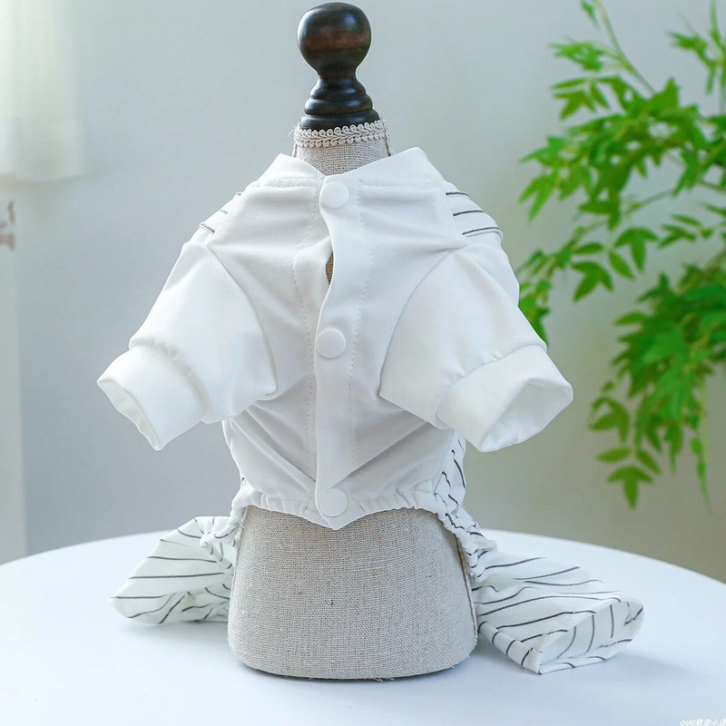 1PC Odjeća za pse Proljetne i jesenske hlače s remenčićima na pruge Četveronožne hlače s remenom, kopčom za male srednje pse