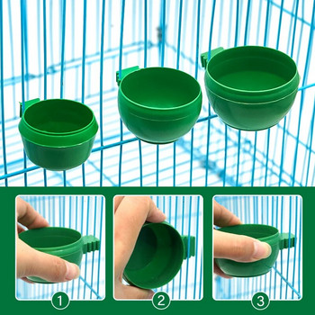 Mini Bird Parrot Food Water Bowl Feeder Plastic Pigeons Birds Cage Sand Cup Feeding Bird Feeder