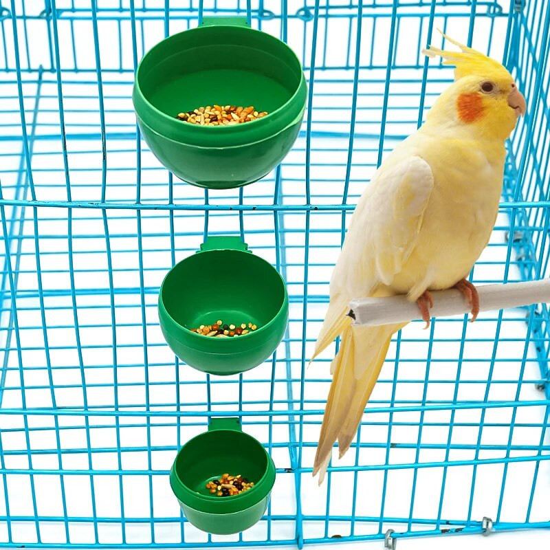 Mini paukščių papūgos maisto vandens dubenėlio lesyklėlė Plastikiniai balandžiai paukščių narveliai smėlio puodelio lesyklėlė lesyklėlė paukščiams