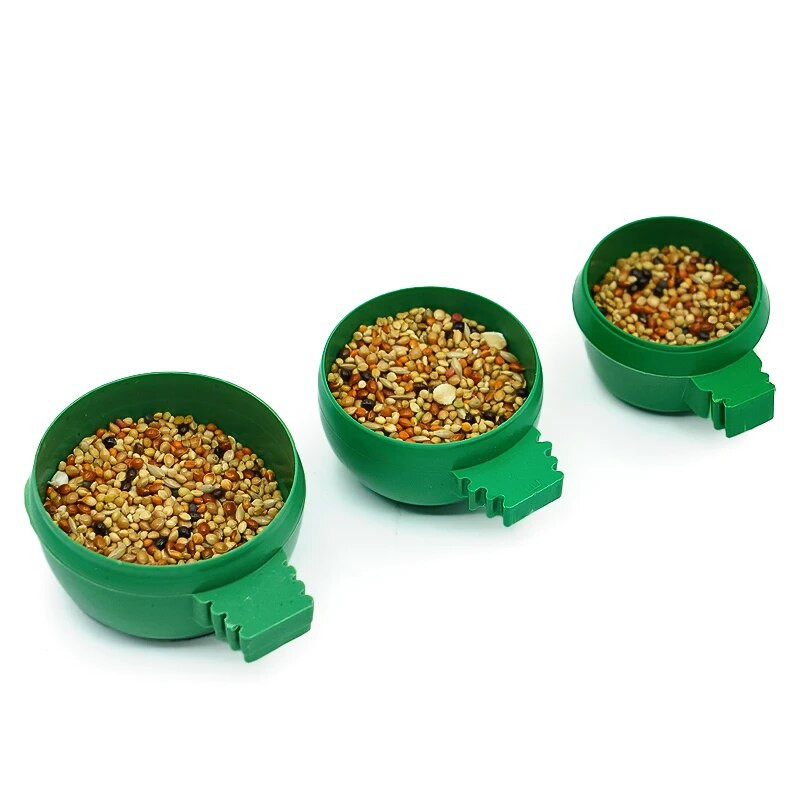 Mini paukščių papūgos maisto vandens dubenėlio lesyklėlė Plastikiniai balandžiai paukščių narveliai smėlio puodelio lesyklėlė lesyklėlė paukščiams