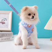 Disneja kokvilnas komforta veste krūškurvja siksna āra atpūtai suņu pavada suņu iejūga un pavadas komplekts suņu kaklasiksnas suņu piederumi