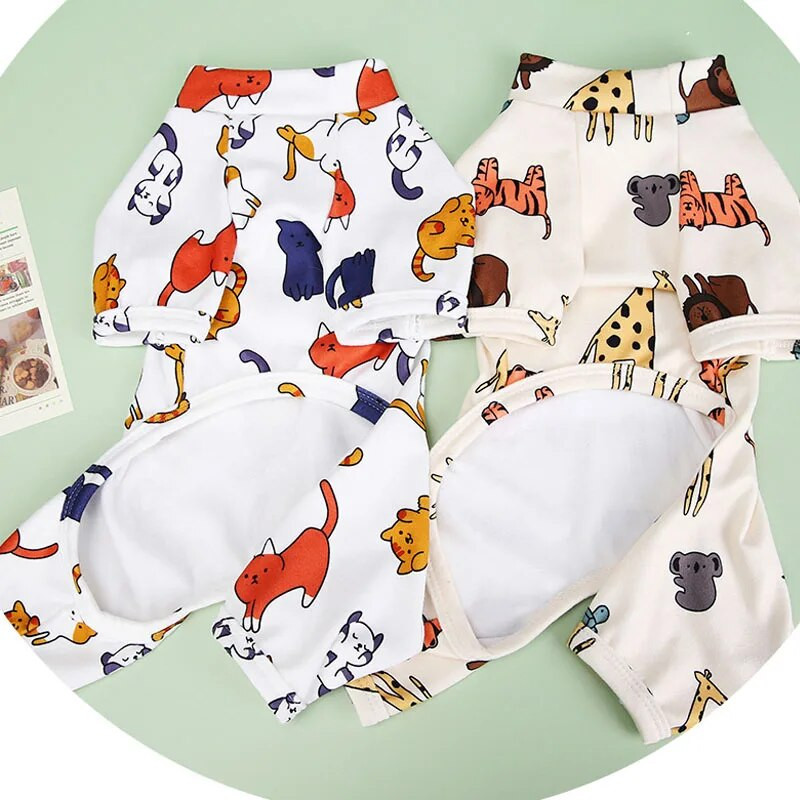 Šiltas šunų kombinezonas pižama, gyvūnų raštas, naminių šunų drabužiai, šuniukų katės pižamos, sportinis kostiumas mažiems šunims, chiwawa kombinezonas naminiams gyvūnėliams XL