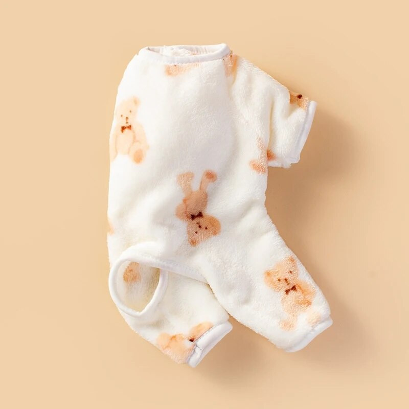 Vidutiniai maži šunų drabužiai Šilti aksominiai augintiniai pliušiniai kombinezonai rudens žiema, saldi pižama Kačiukas šuniukas Mielas megztinis Čihuahua pudelis