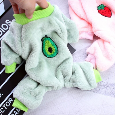 Rūbai šunims rudeniui ir žiemai Naujausi vilnoniai šunų kostiumai mažiems šunims augintiniams 2022 m. vaisiais marginta keturkojų šunų pižama