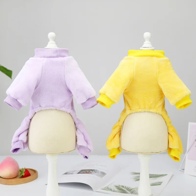 Rūbai šunims rudeniui ir žiemai Naujausi vilnoniai šunų kostiumai mažiems šunims augintiniams 2022 m. vaisiais marginta keturkojų šunų pižama