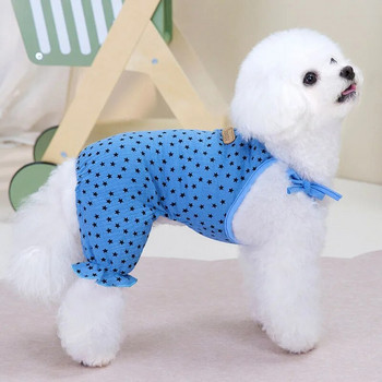 ΝΕΟΤΕΡΑ Ρούχα για σκύλους για κατοικίδια Καλοκαιρινά μπεζ μπλε σφεντόνα Onesie Ρούχα για σκύλους Ζαρτιέρες κουταβιού γατάκι Ζαρτιέρες 4 ποδιών με κουκούλα Yorkie