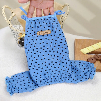 NAUJAUSI Naminių šunų kombinezonas Drabužiai Vasariniai smėlio spalvos Mėlyni Sling Onesie Drabužiai šuniui Šuniuko kačiuko kelnaitės 4 kojytės megztinis Kombinezonai Yorkie