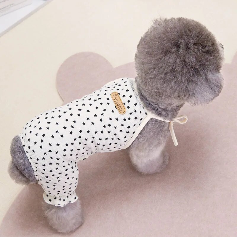 NAUJAUSI Naminių šunų kombinezonas Drabužiai Vasariniai smėlio spalvos Mėlyni Sling Onesie Drabužiai šuniui Šuniuko kačiuko kelnaitės 4 kojytės megztinis Kombinezonai Yorkie