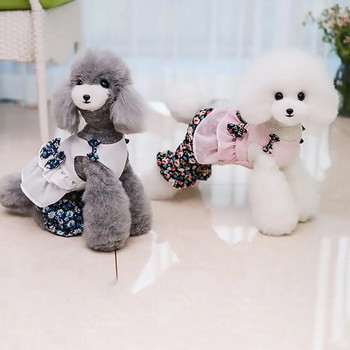 Εξαιρετική φόρμα σκύλου με απαλή υφή φόρμες σκυλιών Λεπτές διακοσμητικές φλοράλ εμπριμέ καλοκαιρινά ρούχα με παπιγιόν για κατοικίδια