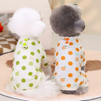 Dot Pattern 4-legs Hoodie Pijamas Ρούχα για σκύλους Οι πιο πρόσφατες πιτζάμες Pet Onesie για μικρά σκυλιά πορτοκαλί πράσινο κουτάβι ολόσωμη φόρμα πιτζάμες Teddy