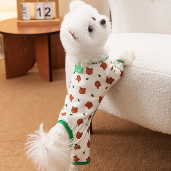 Ρούχα σκυλιών για μικρά σκυλιά Ριγέ Ολόσωμη φόρμα για κατοικίδια Φθινοπωρινό παλτό χαριτωμένο αρκουδάκι για κατοικίδιο σκύλο Πυτζάμες γατάκι κουταβάκι Φούτερ για σκύλους
