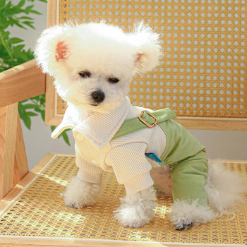 1PC Pet Apparel Dog Παντελόνι Ανοιξιάτικο και Φθινοπωρινό με λουράκι Πράσινο Παντελόνι με τετράποδα με κουμπί σχοινιού για μικρόσωμους μεσαίους σκύλους