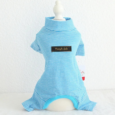 Rudens ir žiemos dryžuota spauda medvilnė plona aštuonių spalvų Keturių kojų šunys pižamos naminių gyvūnėlių drabužiai šunų drabužiai pižamos kamai