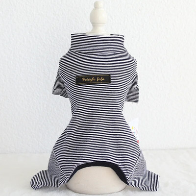 Rudens ir žiemos dryžuota spauda medvilnė plona aštuonių spalvų Keturių kojų šunys pižamos naminių gyvūnėlių drabužiai šunų drabužiai pižamos kamai