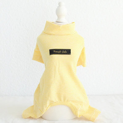 Rudens ir žiemos dryžuota spauda medvilnė plona aštuonių spalvų Keturių kojų šunys pižamos naminių gyvūnėlių drabužiai šunų drabužiai pižamos kamai