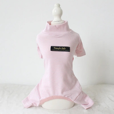 Rudens ir žiemos dryžuota spauda medvilnė plona aštuonių spalvų Keturių kojų šunys pižamos naminių gyvūnėlių drabužiai šunų drabužiai pižamos kamai